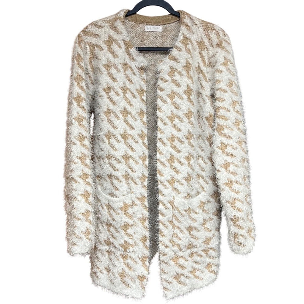 Janice Apparel Eyelash Cardigan Duster Sweater Pockets - Picture 3 of 6